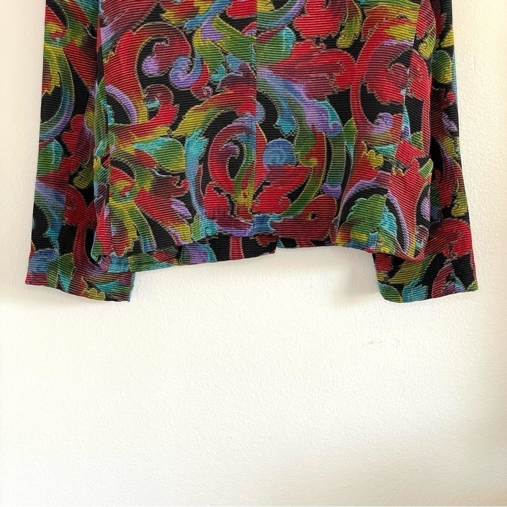 Vintage 90s Hammer Colorful Textured Blazer Jacket Rayon Cotton Modal EU 38 - Picture 6 of 16